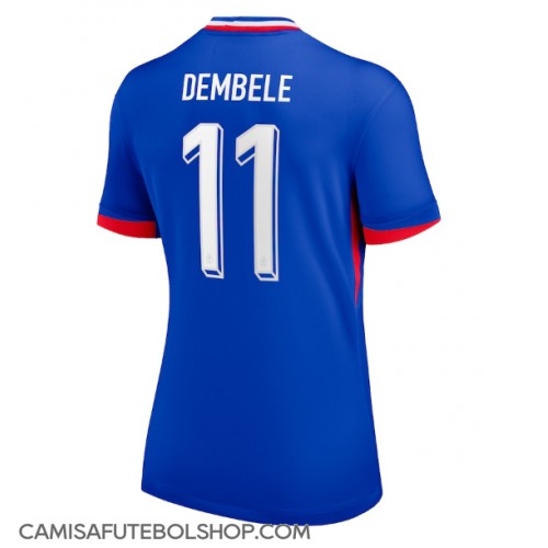 Camisa de time de futebol França Ousmane Dembele #11 Replicas 1º Equipamento Feminina Europeu 2024 Manga Curta